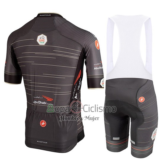 Castelli UAE Tour Ropa Ciclismo Culotte Corto 2019 Hombre Mangas Cortas Gris